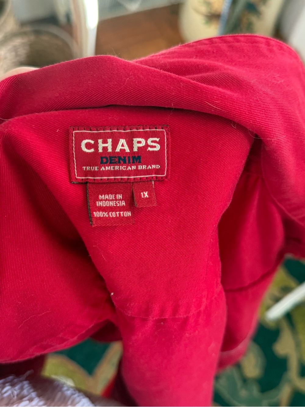 Vintage ChapsDenim Red Cotton Jacket - Picture 3 of 9